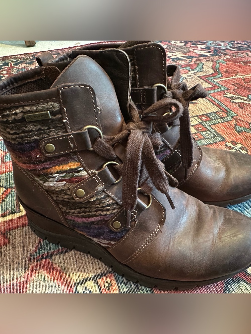 Bionica ankle boots leather and fabric 8.5